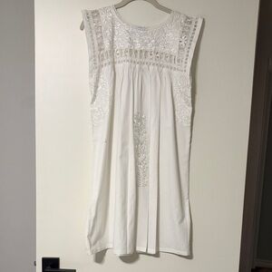 Mi Golondrina hand embroidered Deshilado dress